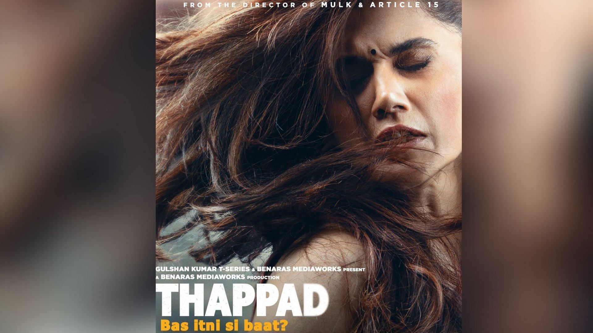 Taapsee Pannu in the poster of <i>Thappad</i>