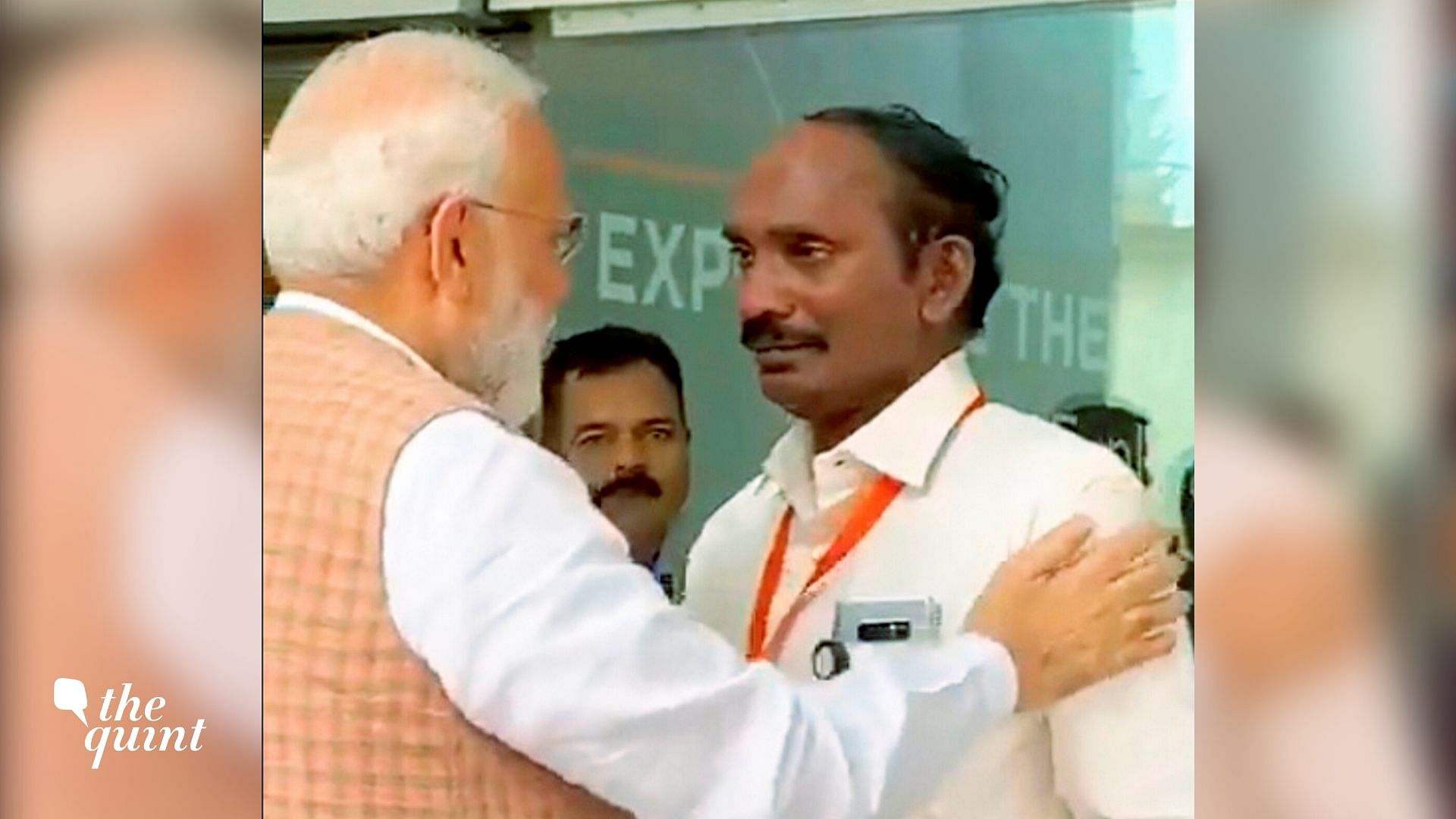 Prime Minister Narendra Modi consoles ISRO Chairperson Kailasavadivoo Sivan as he got emotional after the Vikram lander connection was lost.