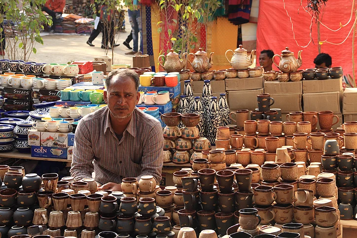 File image of traditional handicrafts at the Surajkund Mela.