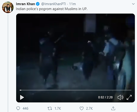 Imran Khan Tweets Dhaka Clip as Cops’ ‘Pogrom’ Against UP Muslims