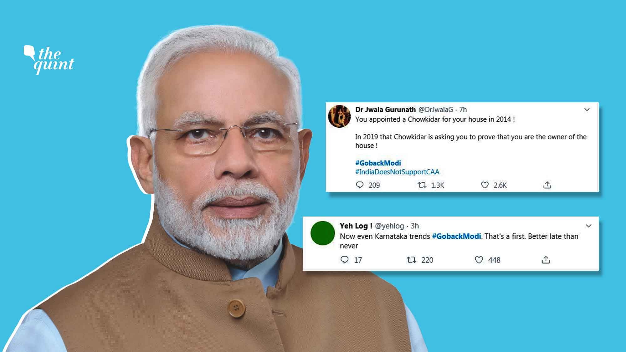 It is the first time that PM Modi has got such a reception on Twitter while visiting the BJP-ruled Karnataka.&nbsp;
