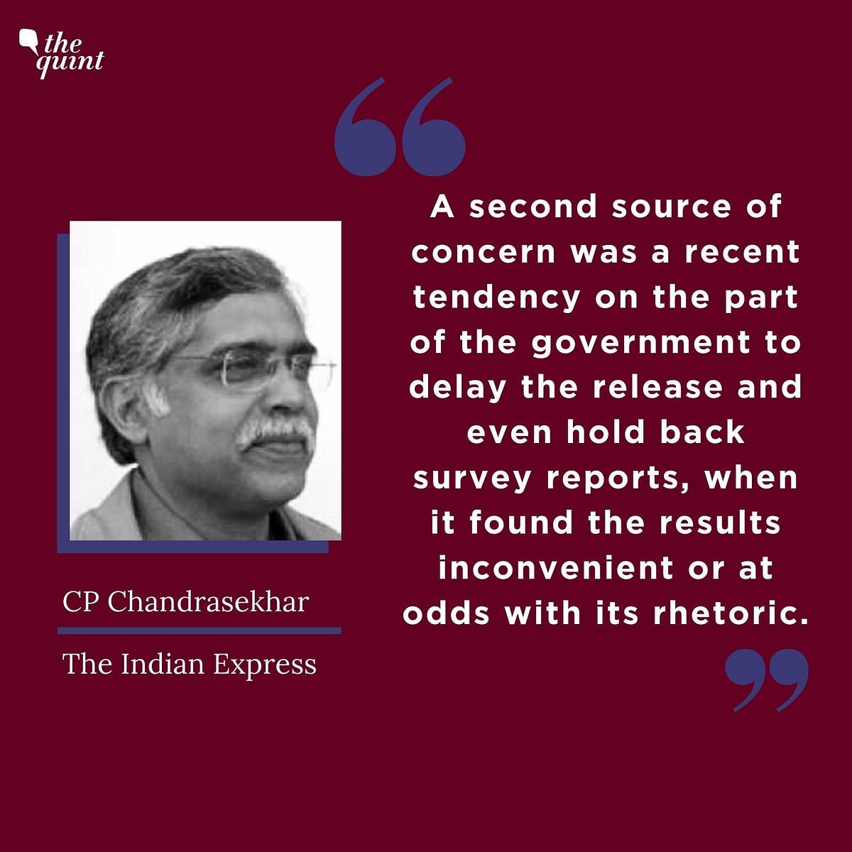  CP Chandrasekhar withdrew from the  Standing Committee on Economic Statistics on Monday, a day after JNU violence.