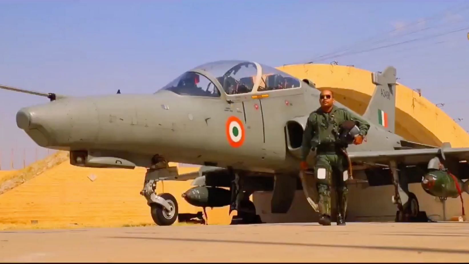 The clip contains footage of operations undertaken by IAF and the background score heightens the patriotic content.