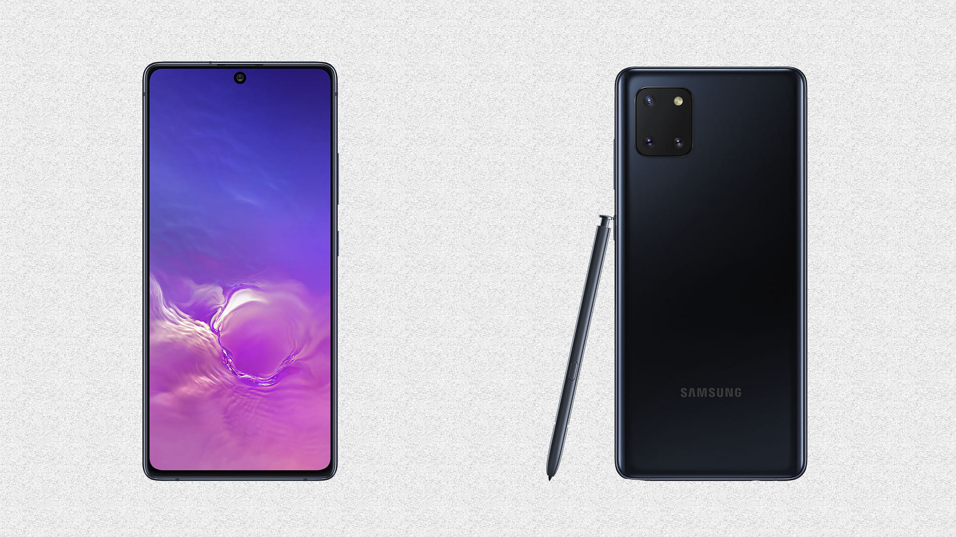 The Samsung Galaxy S10 Lite (left) and the Galaxy Note10 Lite (right)