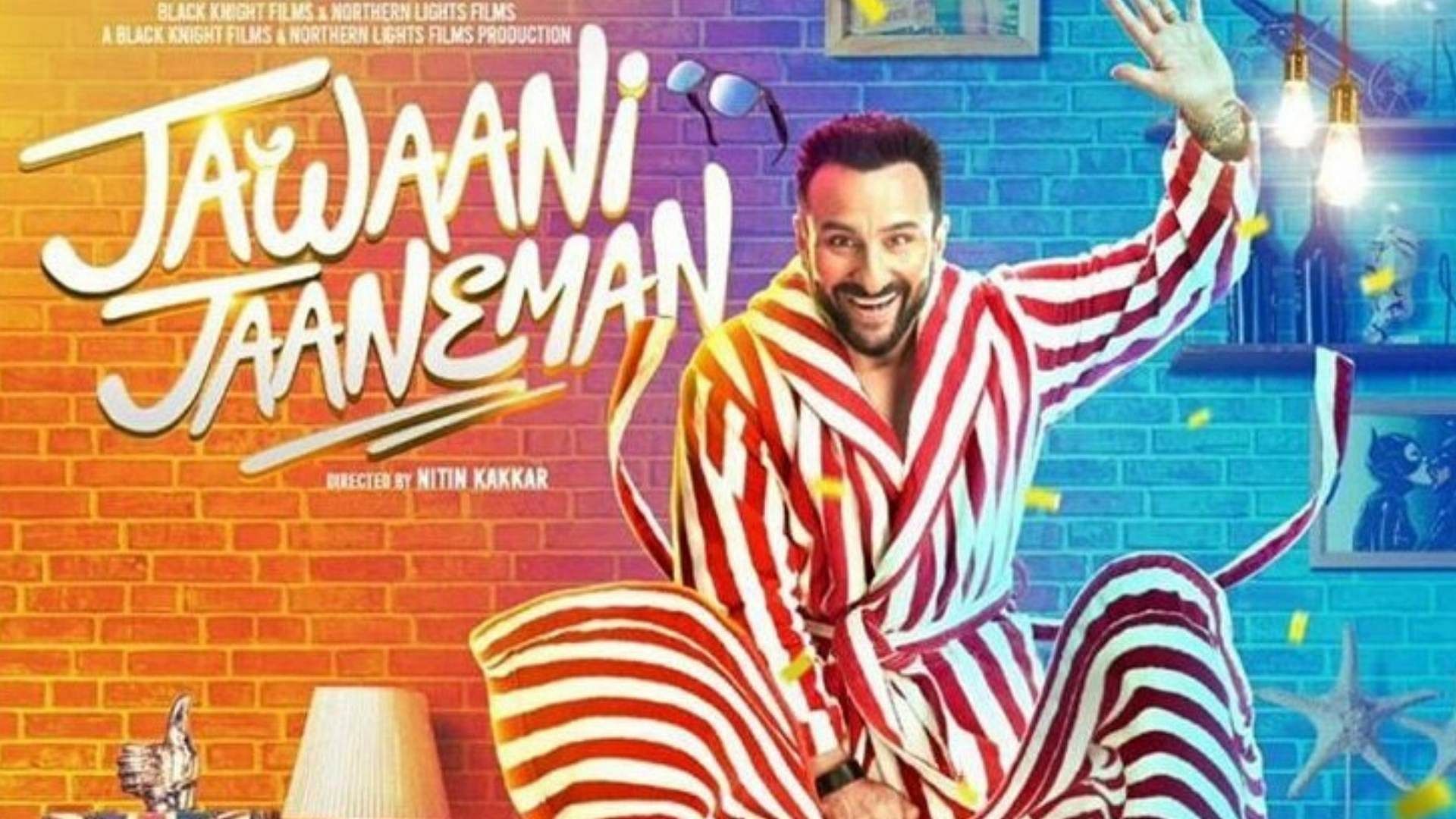 Saif Ali Khan in a poster for <i>Jaawani Jaaneman</i>.