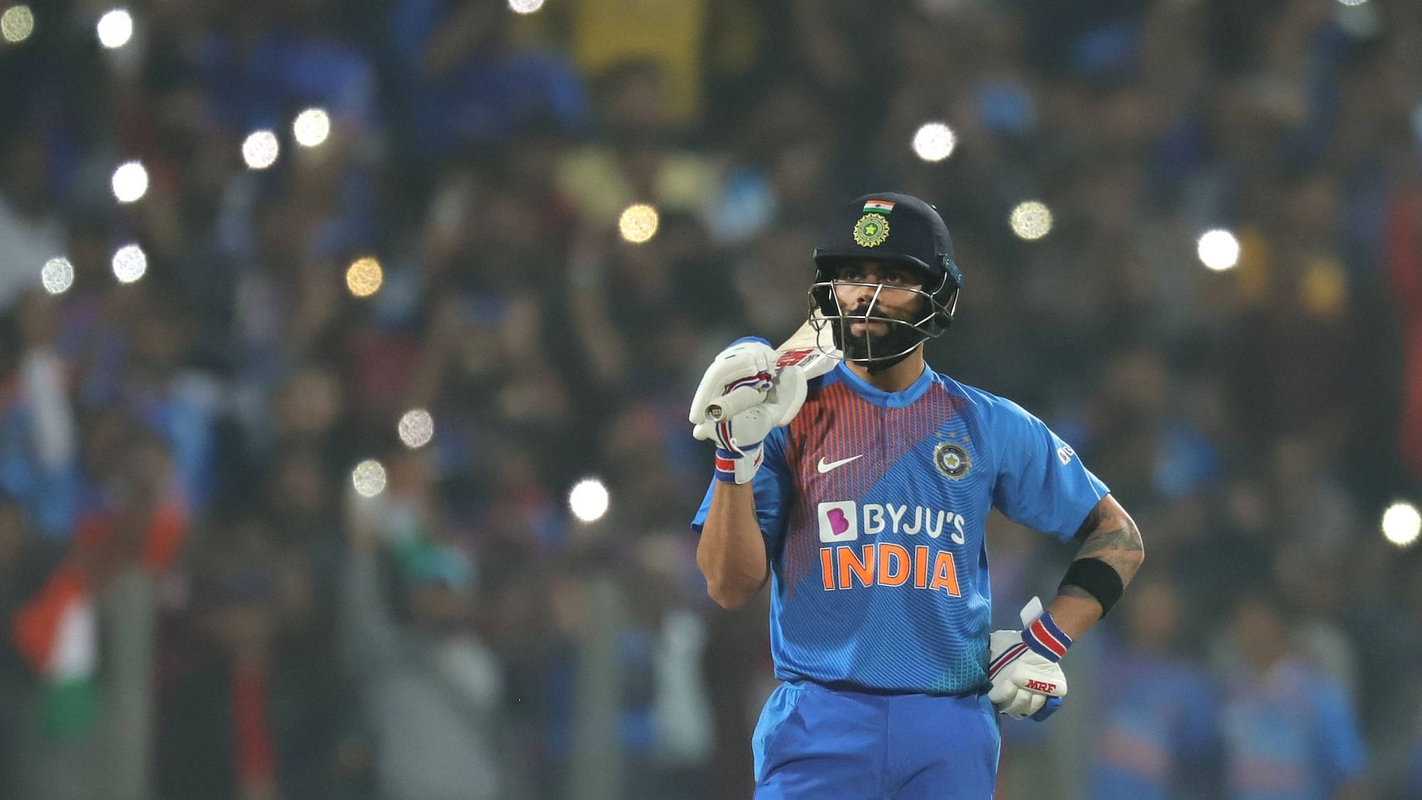 Virat Kohli scored 26 off 17 deliveries before he was run-out.