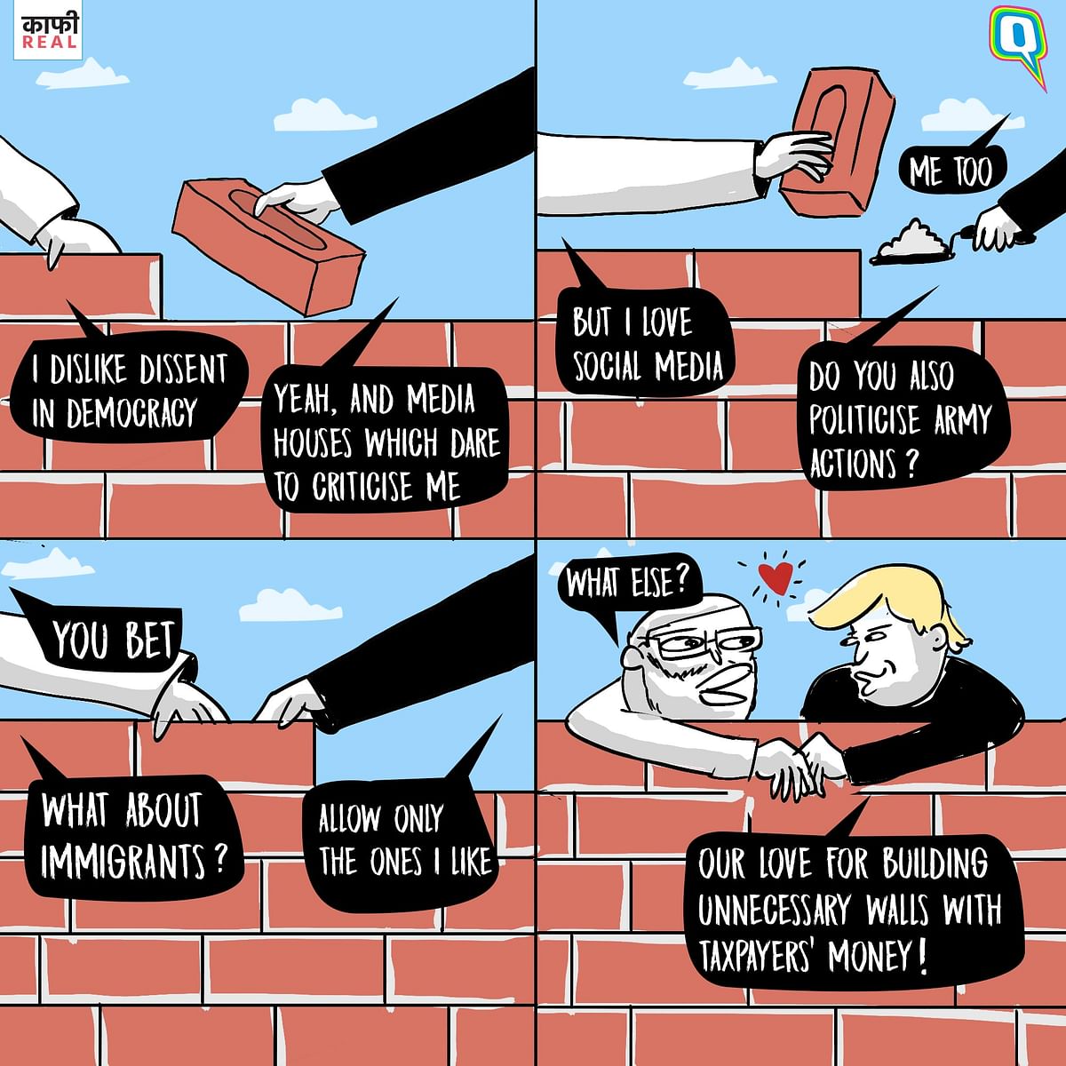 If they had a brick for every similarity between them, Trump and Modi could have built a “yuuuuge” wall together.