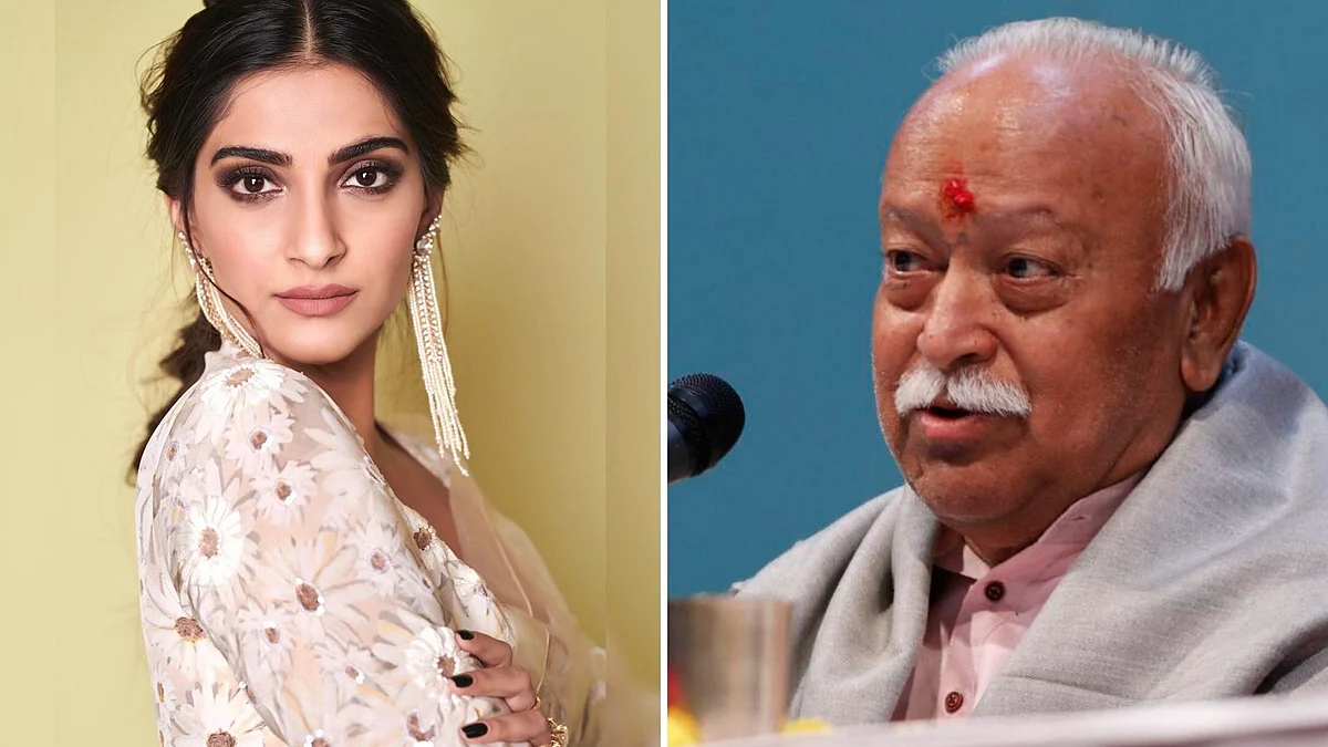 Sonam Kapoor (L) and Mohan Bhagwat (R)
