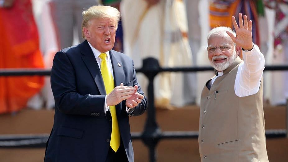 File picture of President Trump and Indian Prime Minister Narendra Modi in Ahmedabad, India