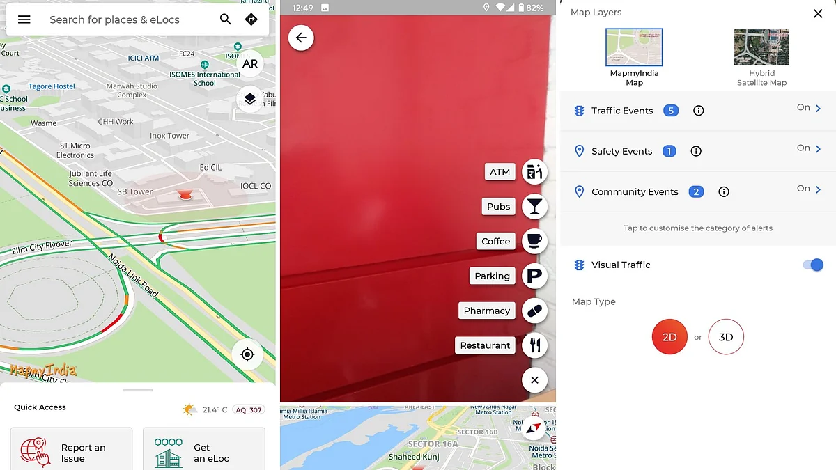 Traffic representation on the Move app