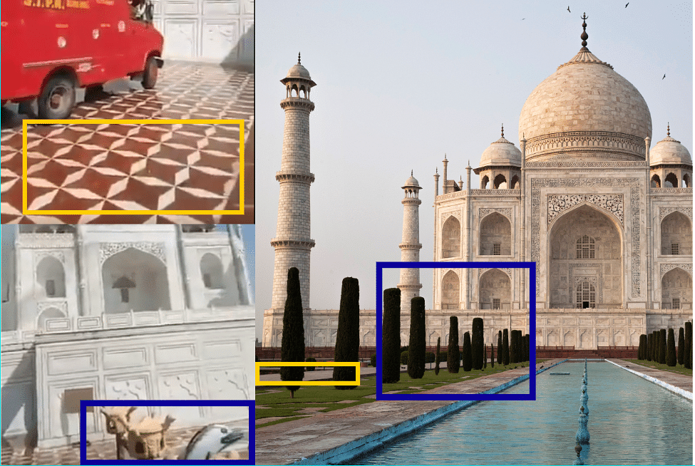 The video is of a Taj-Mahal like structure in People’s Mall in Bhopal.