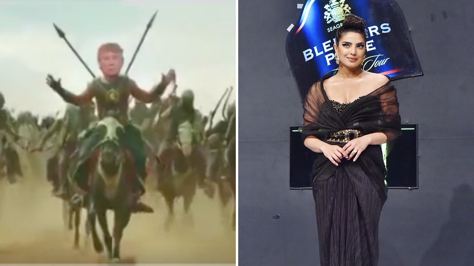 Priyanka Chopra at Blenders Pride Fashion Tour; a still from a video shared by Trump.