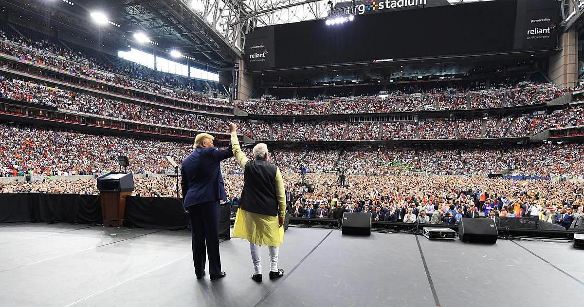 Modi and Trump at the rally in Houston in September 2019.