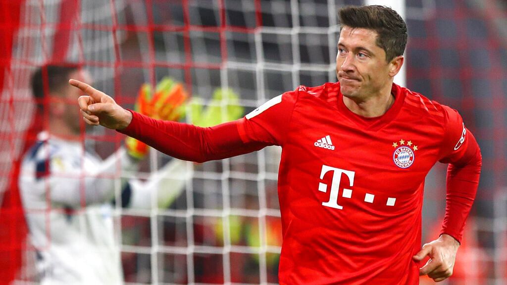 Robert Lewandowski has scored 35 goals in all competitions this season — 22 in Bundesliga, 10 in Champions League and three in German Cup.