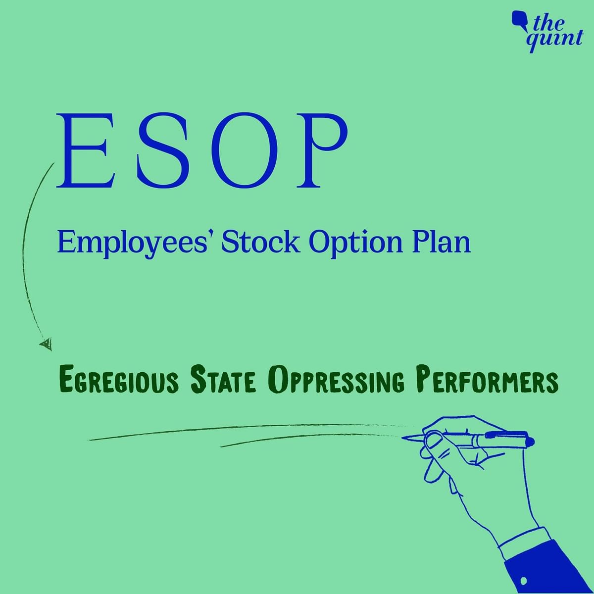  ESOP continues to be a much-abused acronym. As it stands, it expands to an Egregious State Oppressing Performers!