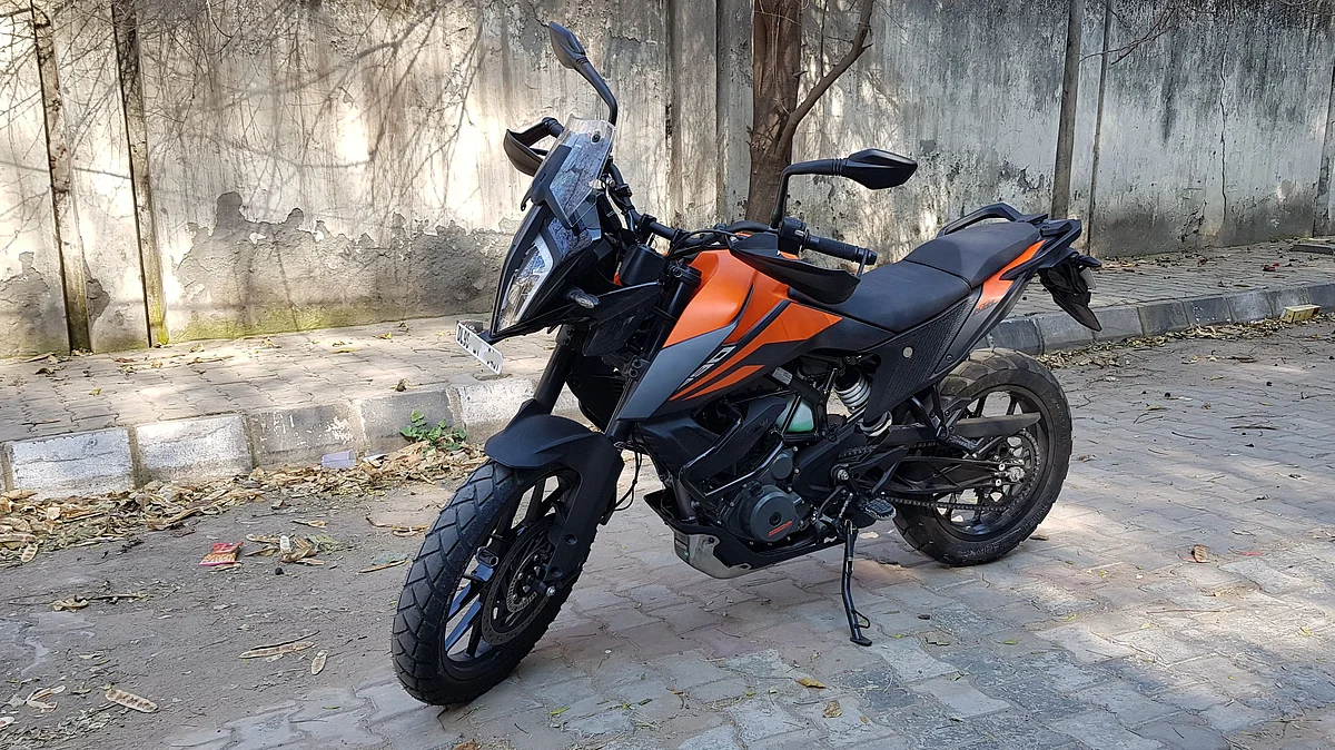 The KTM 390 Adventure looks like a smaller version of the 790 Adventure.