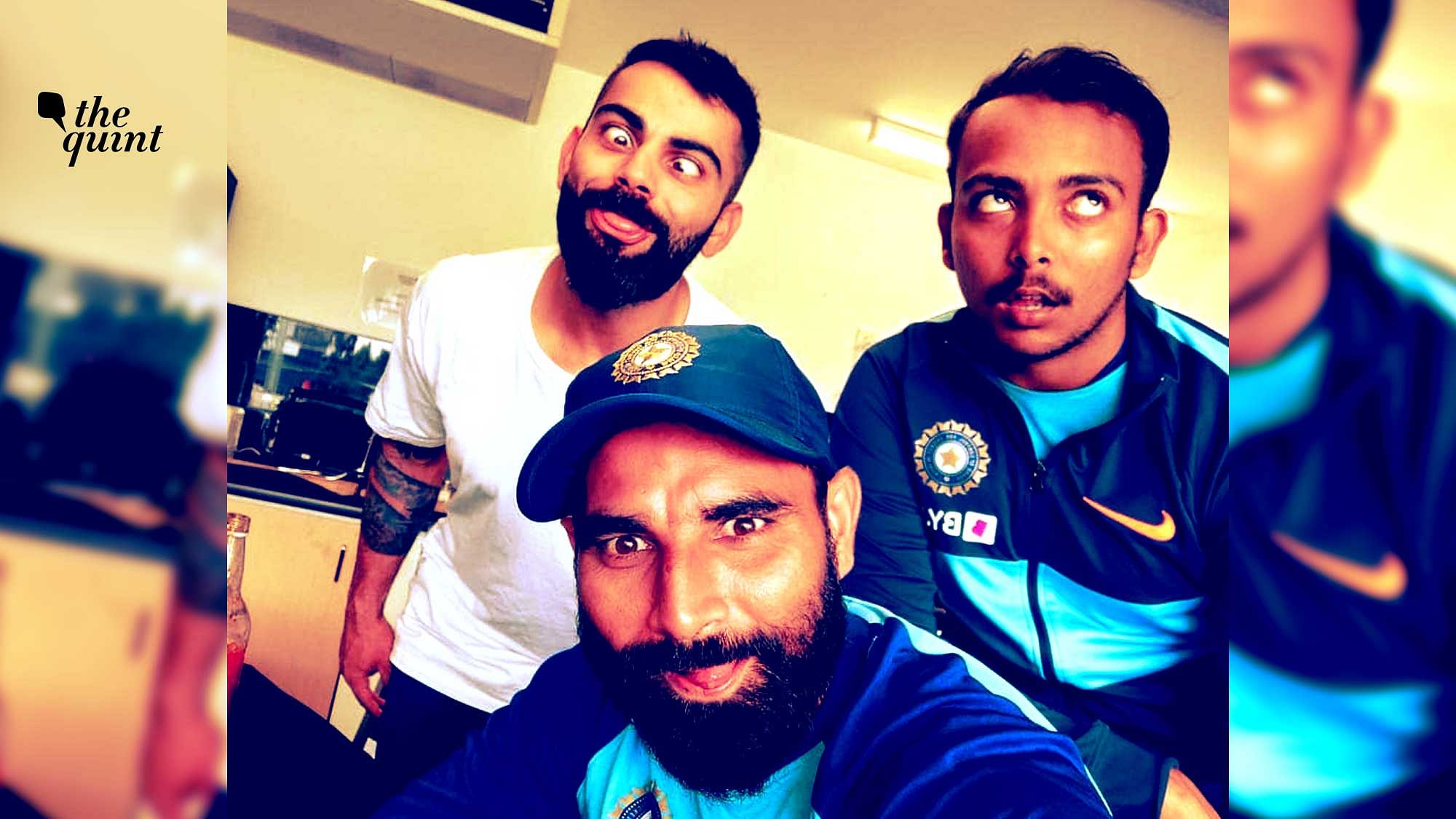 Virat Kohli posted a quirky picture with Shami and Prithvi Shaw.