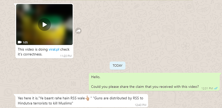 Old Video of Guns in Cans Shared as RSS Distributing Arms in Delhi