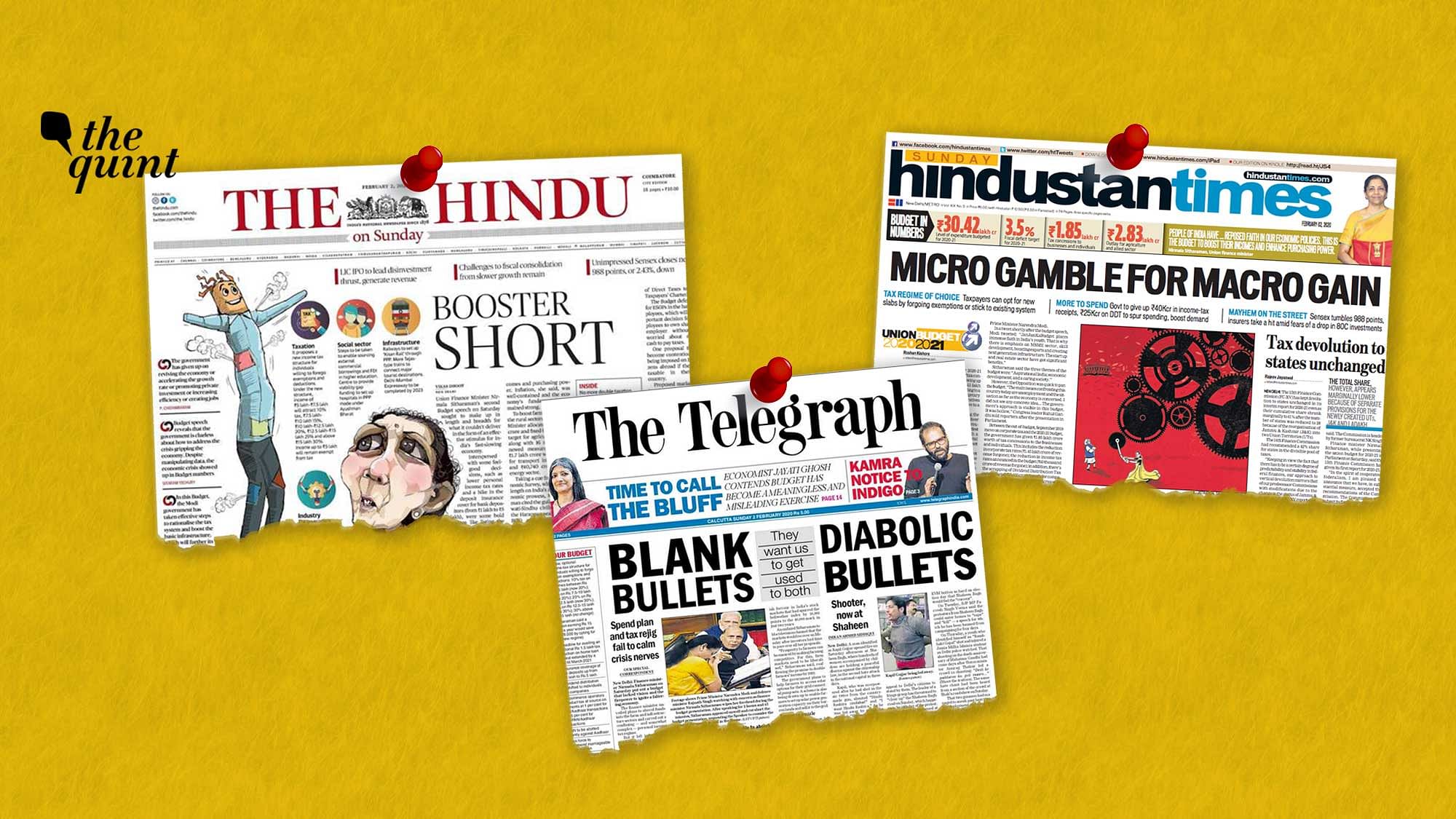 Let’s take a look at how newspapers in the country covered Budget 2020.