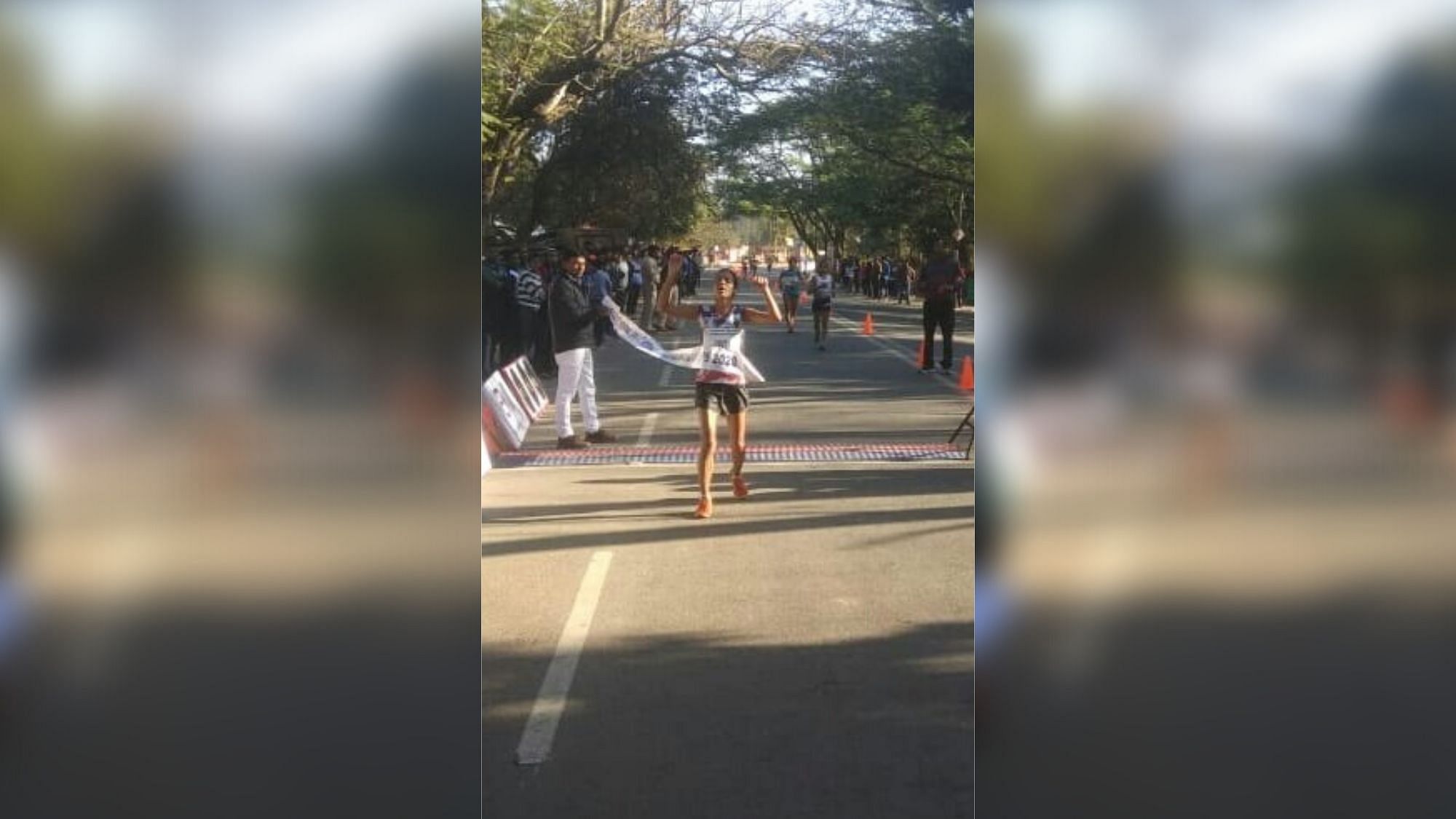 The 23-year-old athlete, who hails from a poor farmer’s family at Kabra village in Rajasthan’s Rajsamand district, clocked 1 hour 29 minutes and 54 seconds.