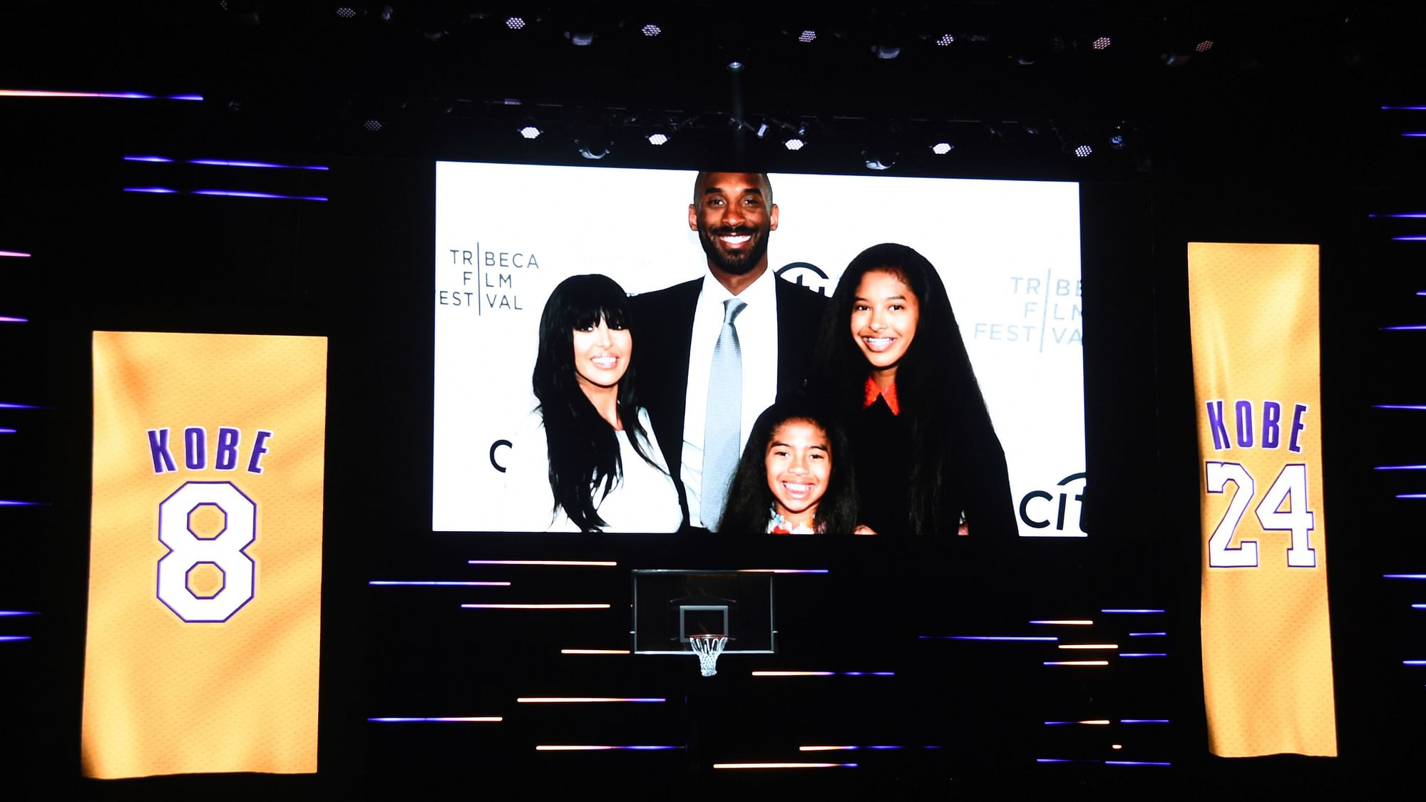 The memorial ended after the film was shown, and the crowd began chanting, “Kobe! Kobe!”