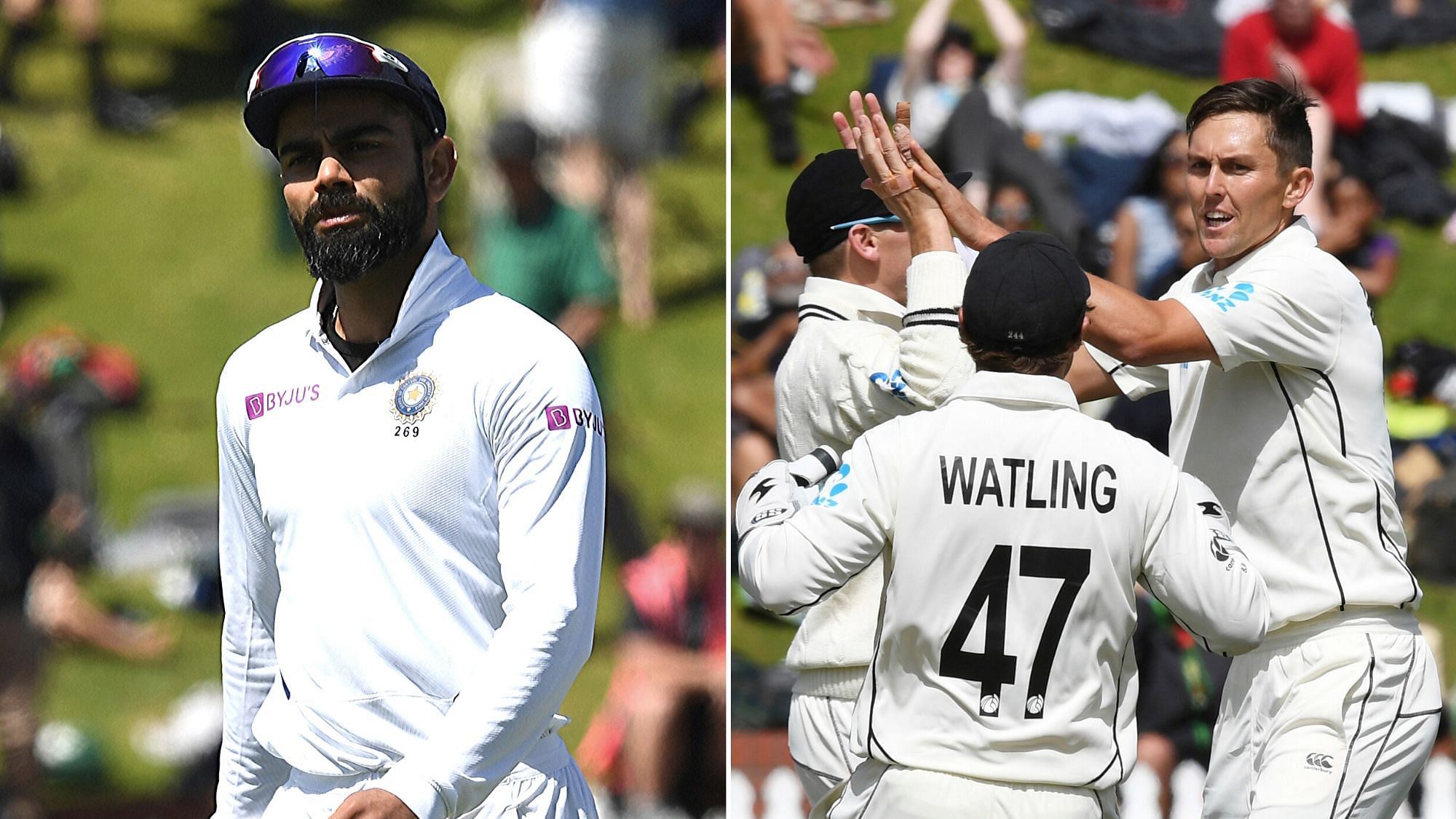 New Zealand defeated India by 10 wickets in the first Test in Wellington to take a 1-0 lead in the two-match series.