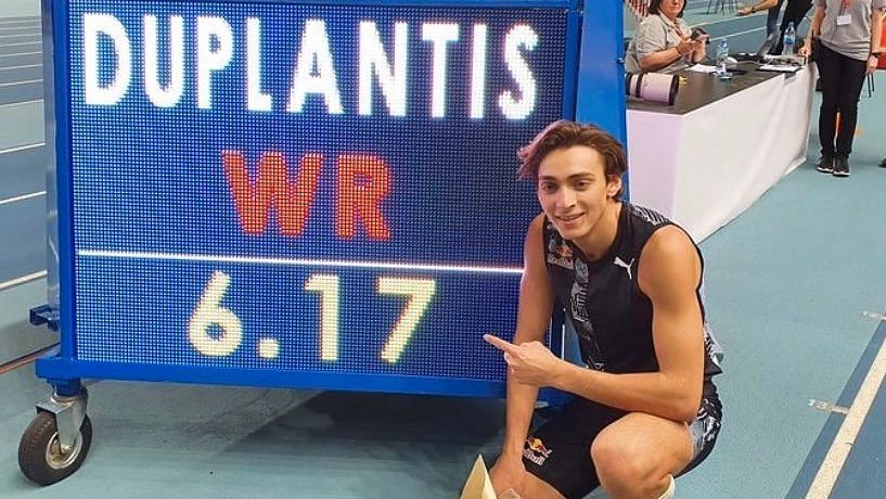 Armand Duplantis cleared the bar on his second attempt in Torun to break the previous record of 6.16m set by French vaulter Renaud Lavillenie in February 2014.&nbsp; &nbsp;  &nbsp;