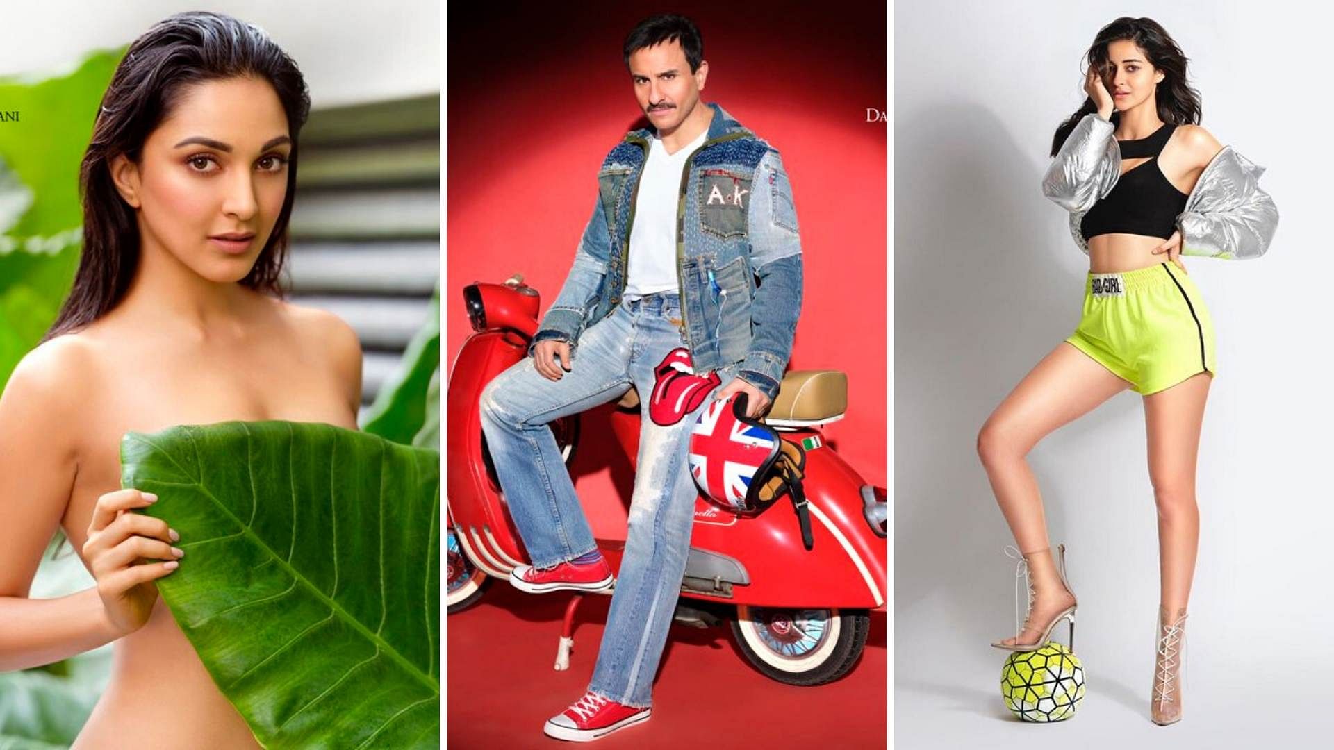 Kiara Advani, Saif Ali Khan and Ananya Pandey pose for Daboo Ratnani’s calendar shoot.