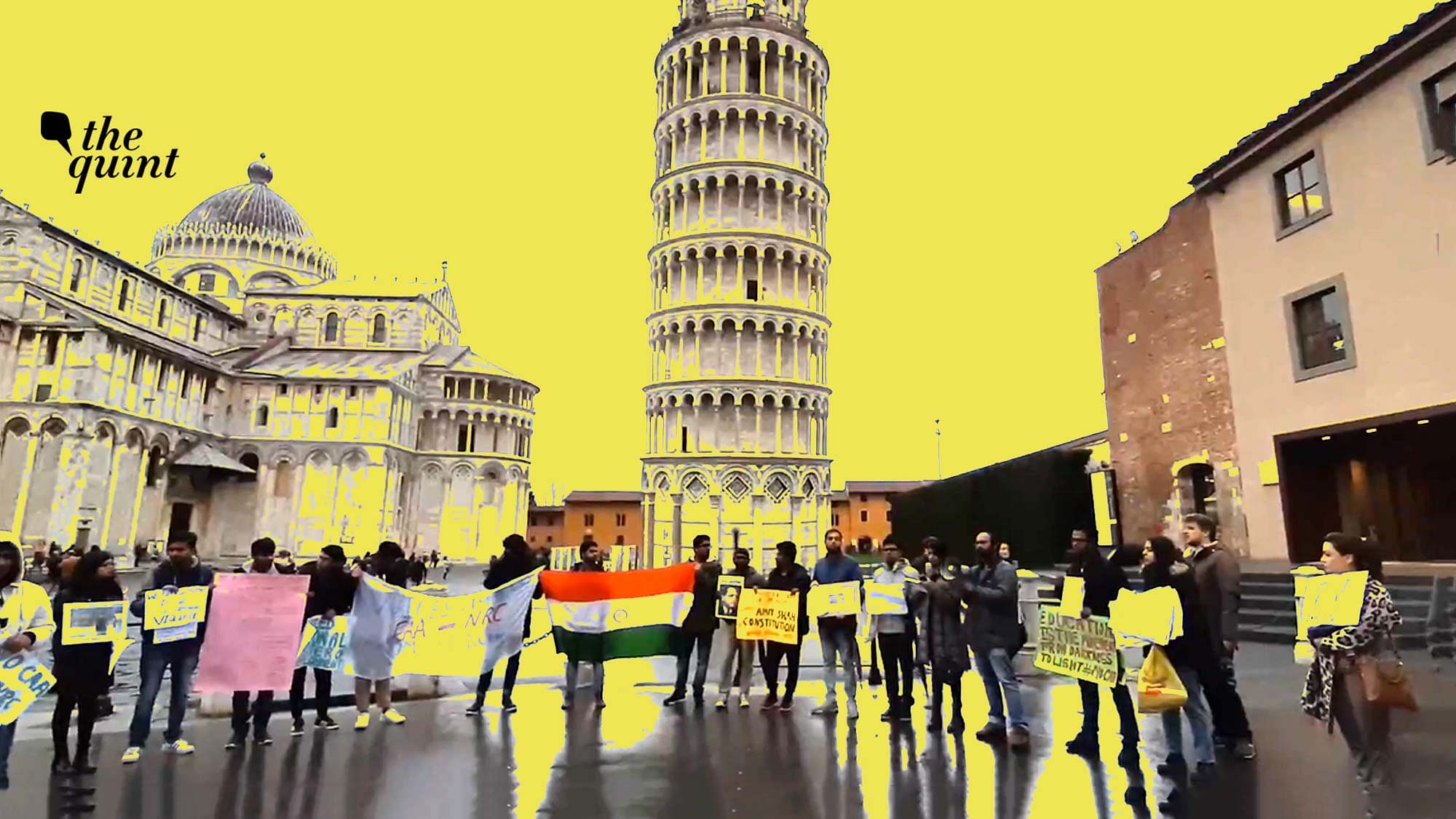 On 1 February, researchers, students in Italy came together at the Leaning Tower of Pisa to protest against CAA, NRC and stand in solidarity with Shaheen Bagh and universities