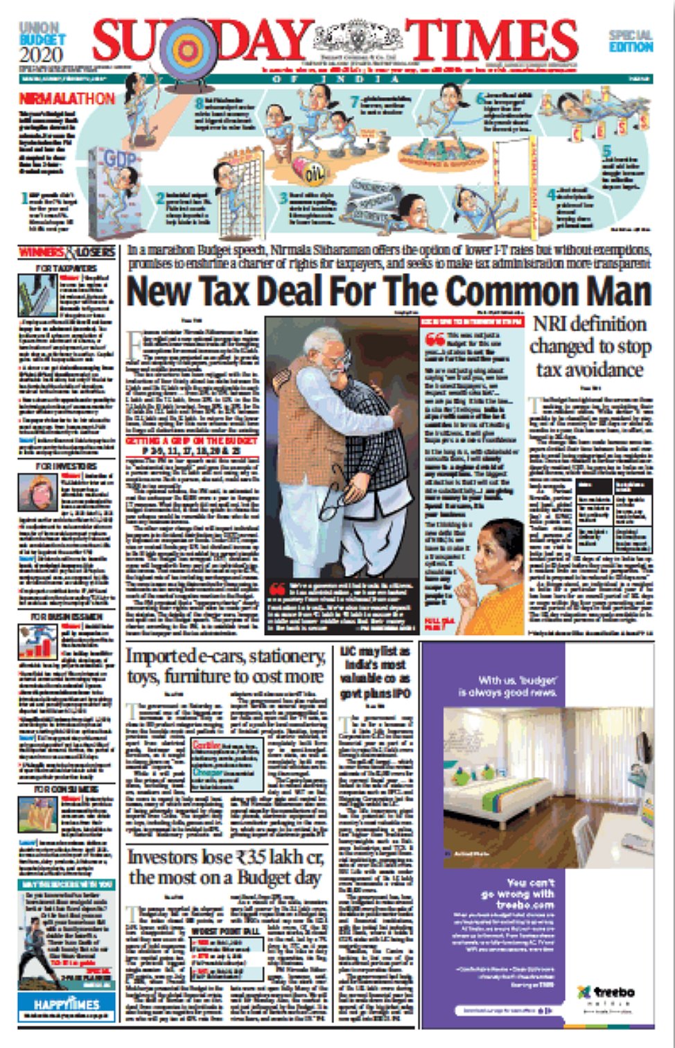 Budget 2020 Presented By Finance Minister Nirmala Sitharaman How Newspapers Covered Every single thing for this word including spelling, pronunciation and meaning is wrong. budget 2020 presented by finance