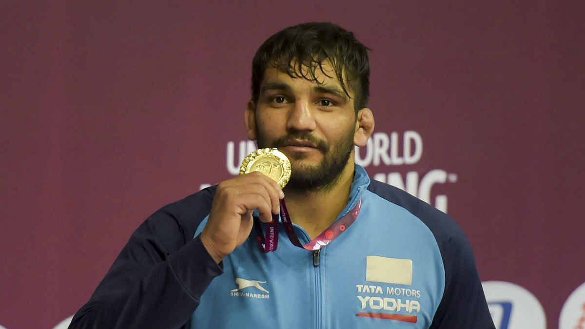 Sunil Kumar won a gold in the 87kg Greco-Roman category at the Asian Wrestling Championships.