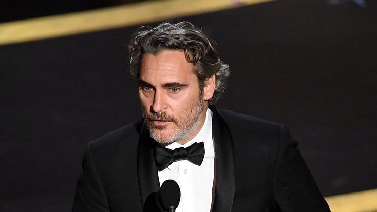 Joaquin Phoenix accepts the Oscar for Best Actor in a Leading Role for <i>Joker.</i>