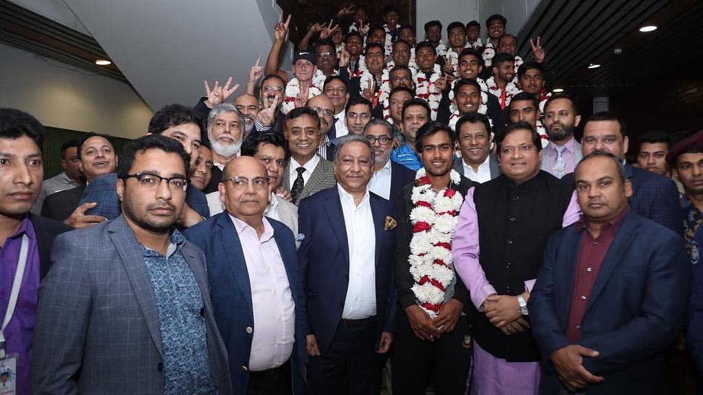 Bangladesh team returned home to a hero’s welcome on Wednesday, 12 February after winning the ICC Under-19 Cricket World Cup.