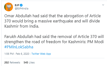 PM Modi attributed a quote from satirical website Faking News to target former J&K CM Omar Abdullah.