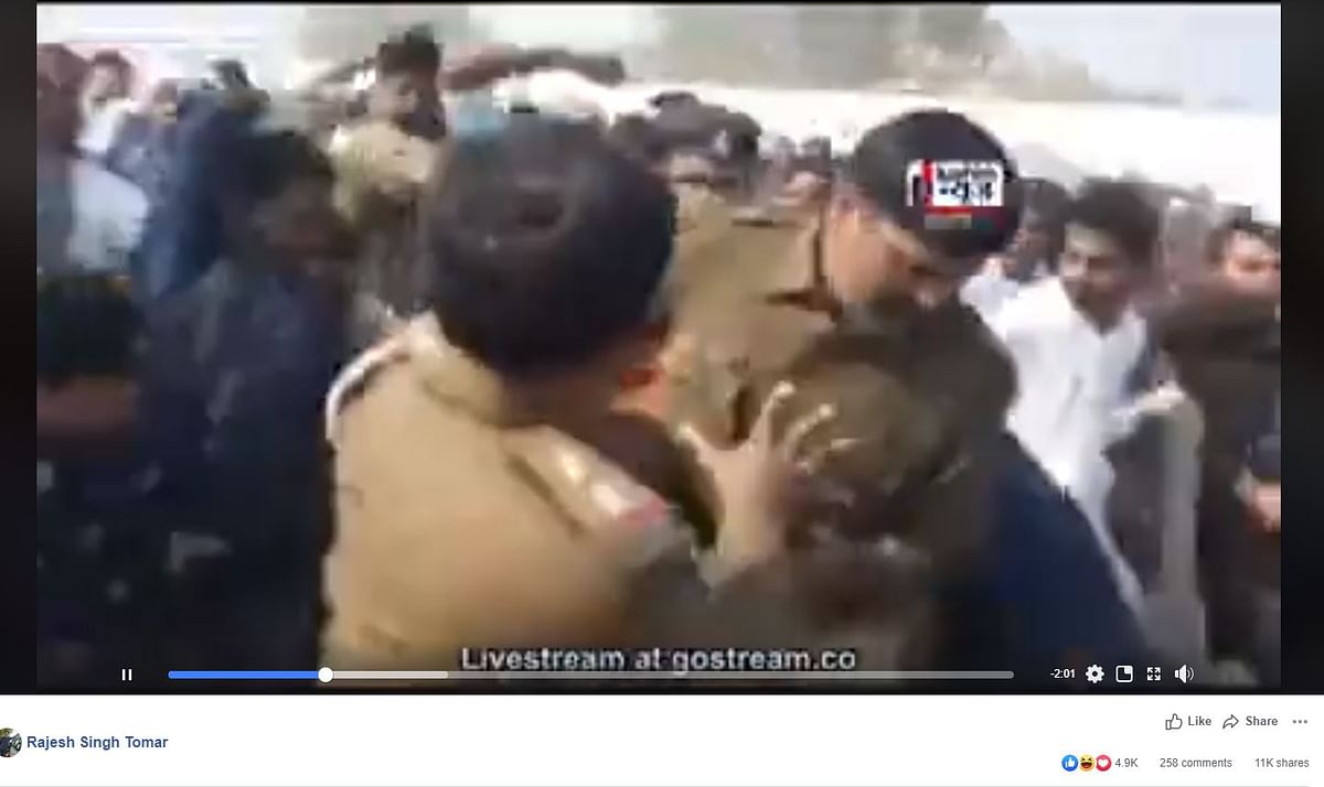 The man in the video isn’t Kanhaiya Kumar but someone who threw a slipper at him during his rally.