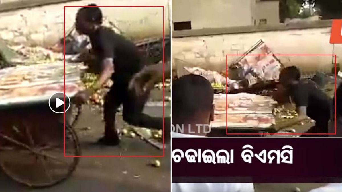 The video is from Bhubaneswar and it shows an eviction drive by the state municipal corporation.
