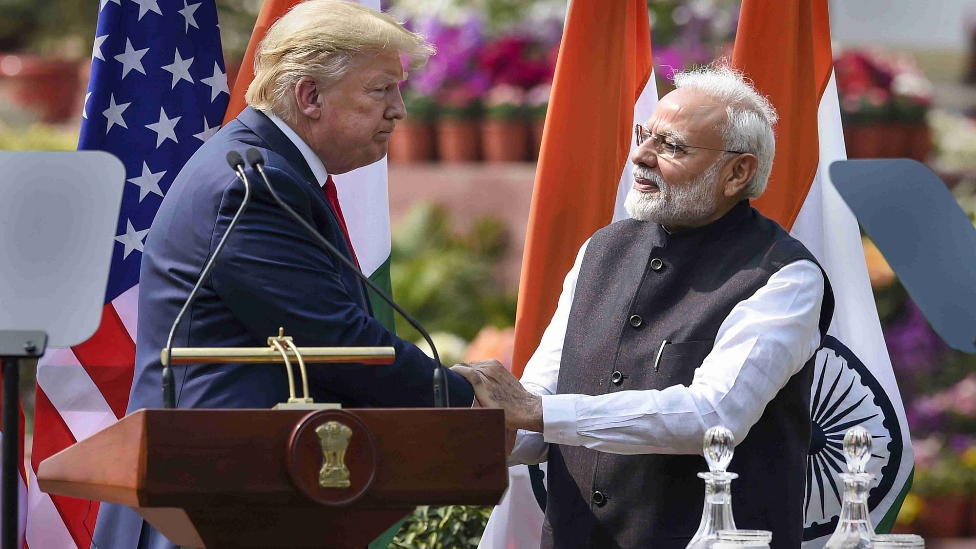 PM Modi with US President Donald Trump.&nbsp;