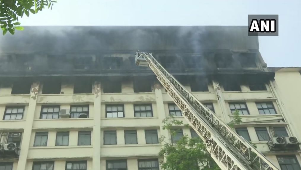 The blaze erupted on the eighth floor of the GST Bhavan around 12.30 pm.