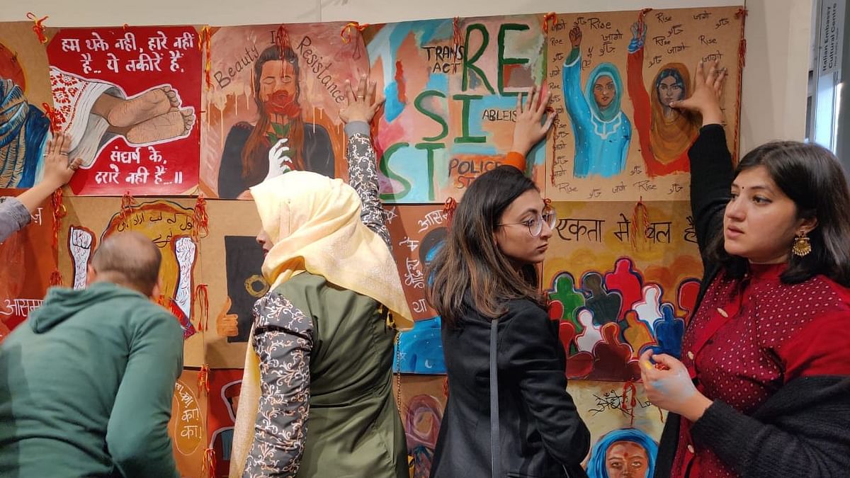 Exhibit Inspired By Shaheen Bagh Women Held Up at India Art Fair