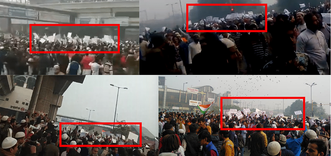 All the above photos show people holding placards in their hands.