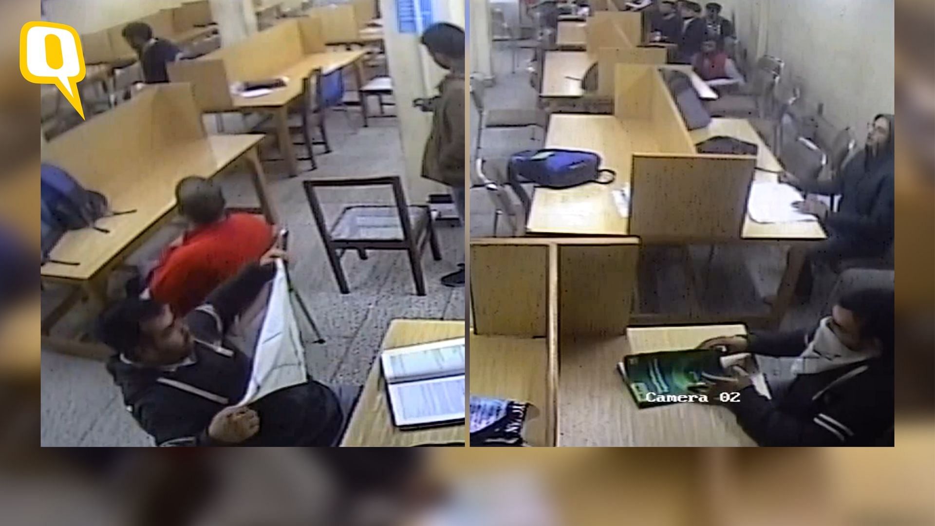 A viral video shows a student wearing a handkerchief on his face, sitting with a closed book inside the university’s ‘Old Reading Hall’.