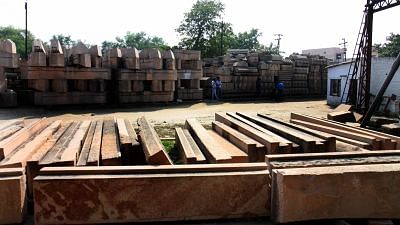 Construction material meant for building the proposed Ram temple in Ayodhya.&nbsp;