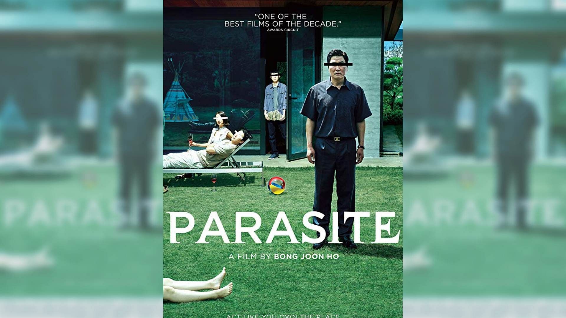 A poster for Oscar winning film <i>Parasite</i>.