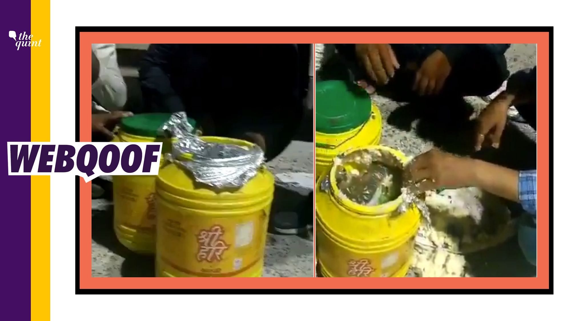 A video showing pistols being taken out of ghee boxes is doing the rounds amid Delhi violence.