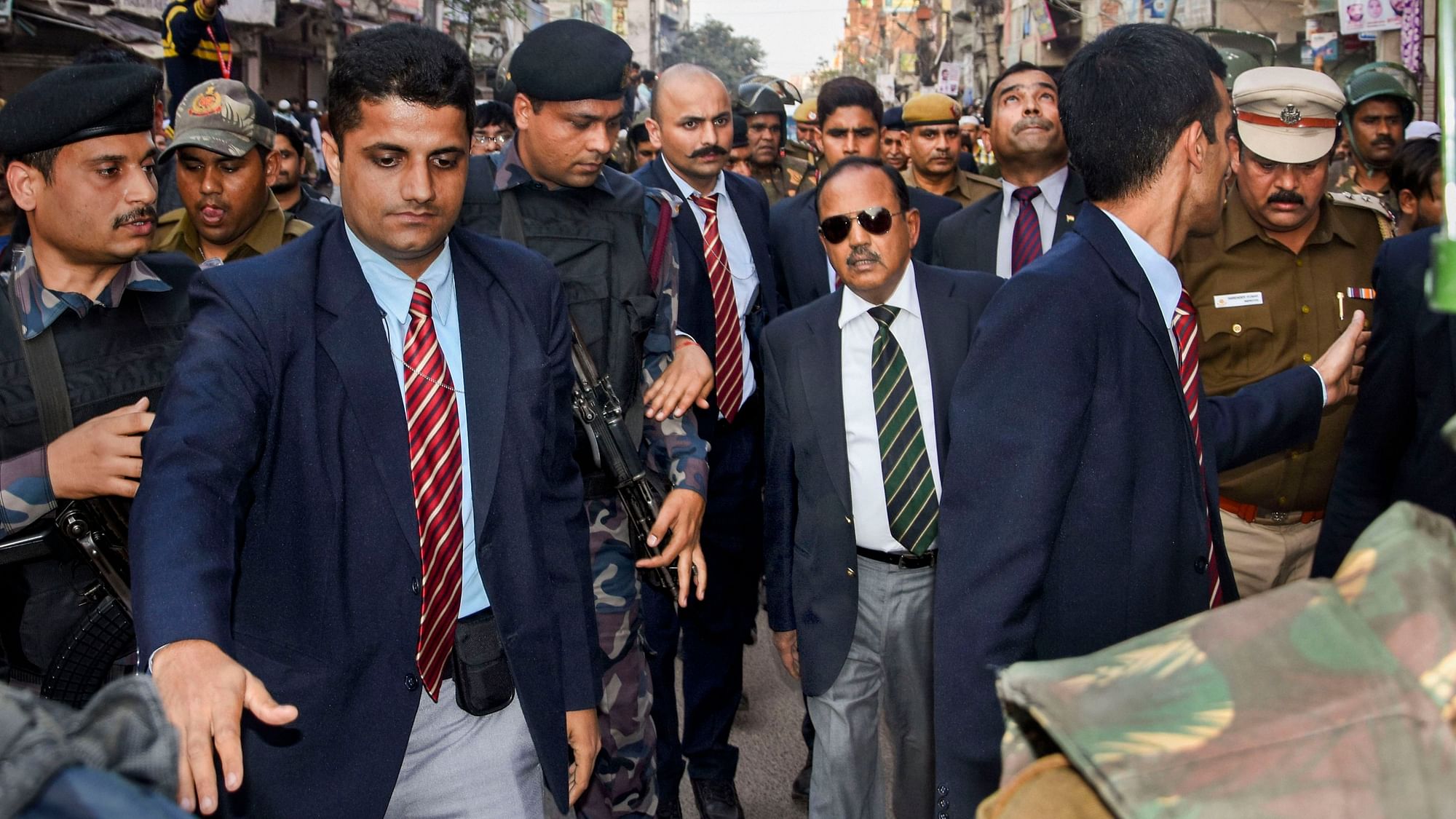 Ajit Doval visiting the violence-hit areas of Northeast Delhi.
