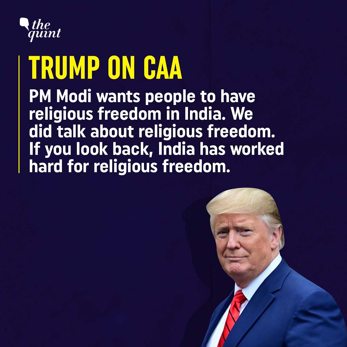 US President Donald Trump took questions from the media following a press briefing in New Delhi.