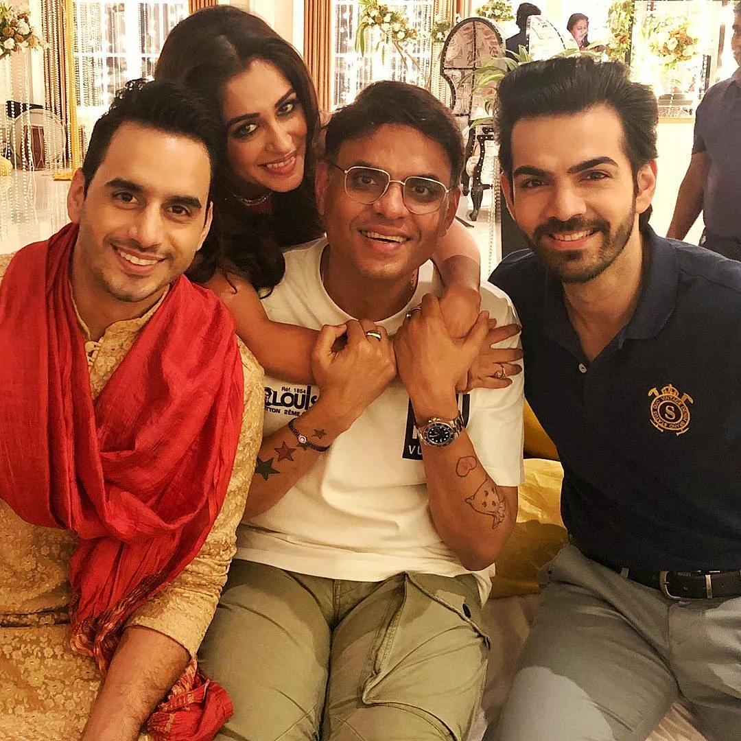 Sandiip Sikcand with Dipika Kakar and Karan V Grover on the sets of <i>KHKT</i>.