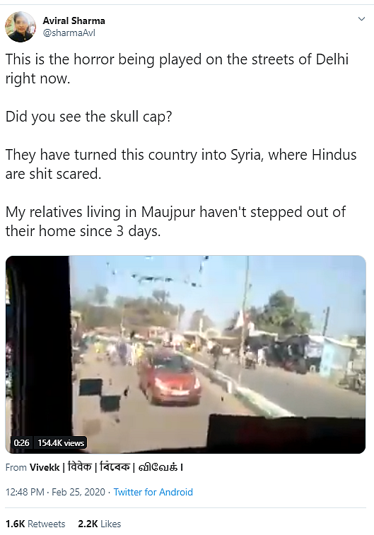 Aurangabad Car Accident Shared as Hindus Thrashed in Delhi Arson