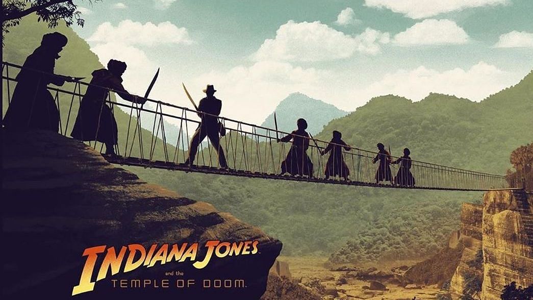 An artist’s rendition of <i>Indiana Jones and the Temple of Doom.</i>
