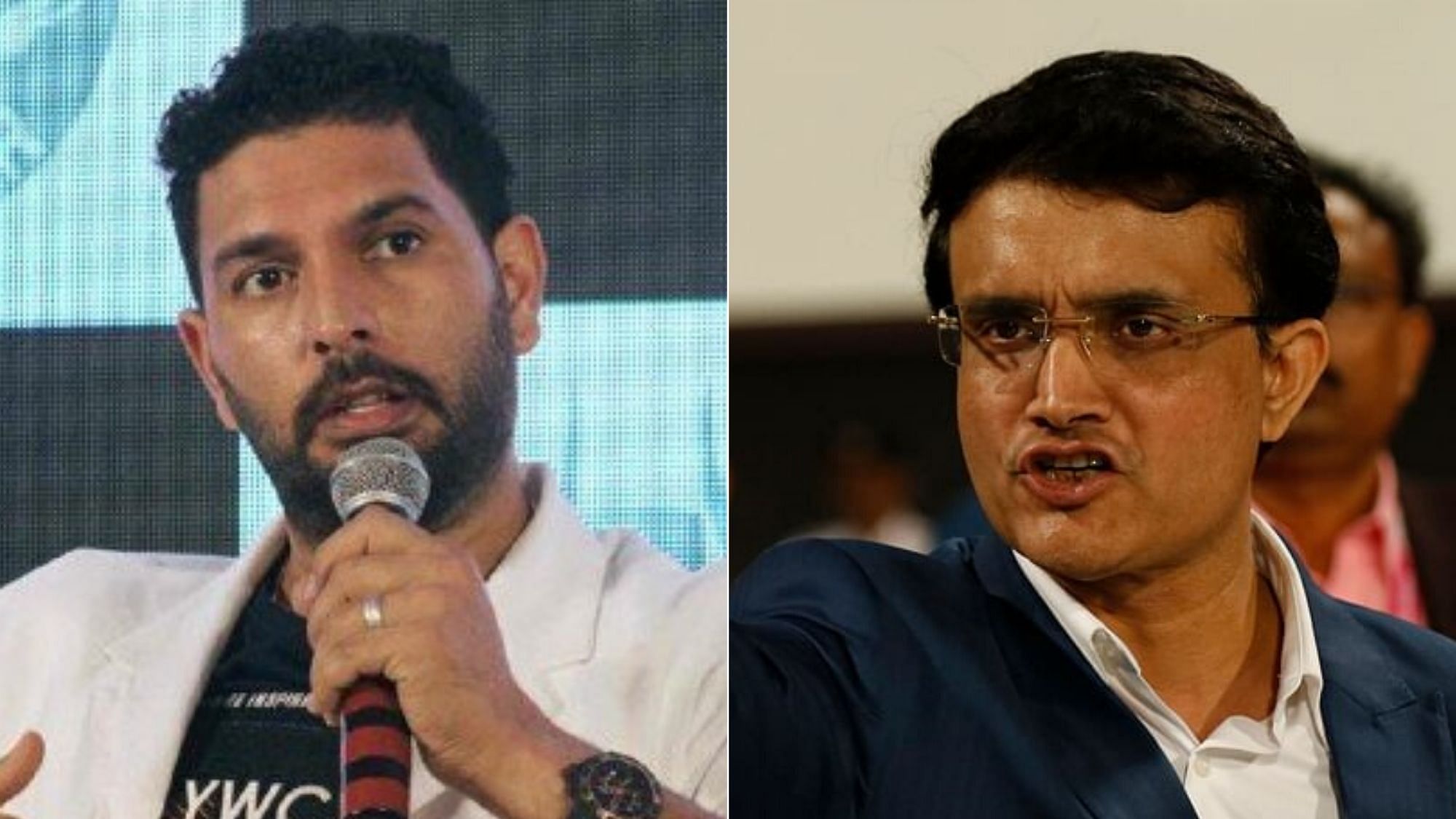 Yuvraj Singh (Left) trolled former Indian skipper and BCCI President Sourav Ganguly on Thursday.